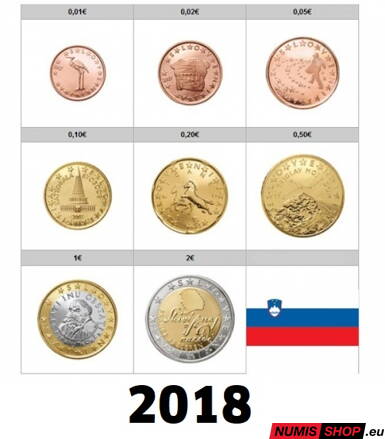 Sada Slovinsko 2018 - 1 cent - 2 euro - UNC