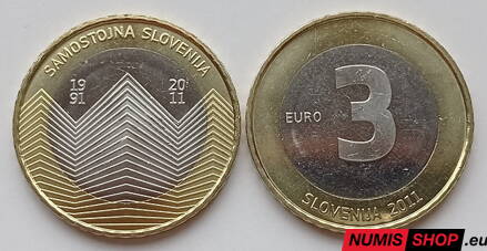 Slovinsko 3 euro 2011 - 20 rokov samostatného Slovinska - UNC