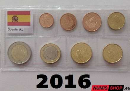 Sada Španielsko 2016 - 1 cent - 2 euro - UNC