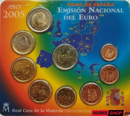 Sada Španielsko 2005 blister + pamätné 2-euro