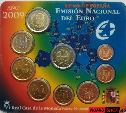 Sada Španielsko 2009 blister + pamätné 2-euro