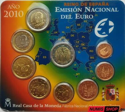 Sada Španielsko 2010 blister + pamätné 2-euro