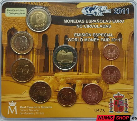 Sada Španielsko 2011 World Monay Fair + pamätné 2-euro