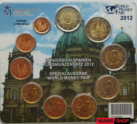 Sada Španielsko 2012 World Monay Fair + pamätné 2-euro