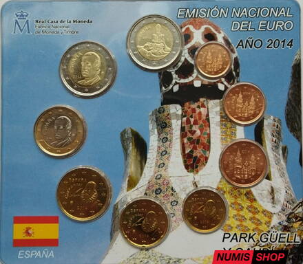 Sada Španielsko 2014 blister + pamätné 2-euro