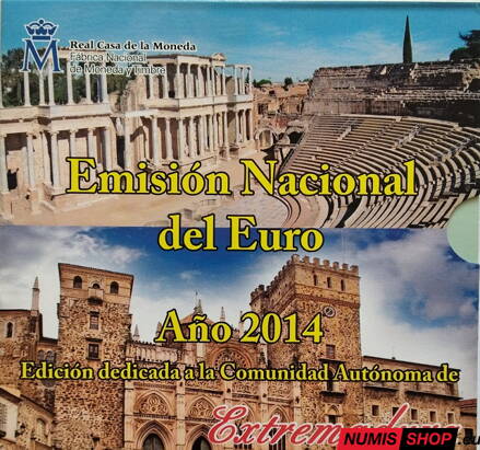Sada Španielsko - 2014 - Extremadura + pamätné 2-euro