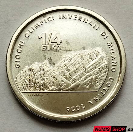 Taliansko 1/4 euro 2025 - Winter Olympic Games Milano - Cortina - Cortina 