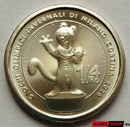 Taliansko 1/4 euro 2025 - Winter Olympic Games Milano - Cortina - Maskot