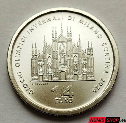Taliansko 1/4 euro 2025 - Winter Olympic Games Milano - Cortina - Milano