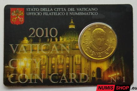 Vatikán 50 cent 2010 Coin Card