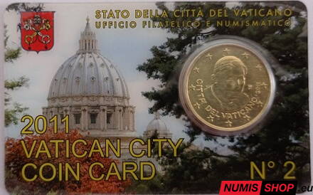 Vatikán 50 cent 2011 Coin Card