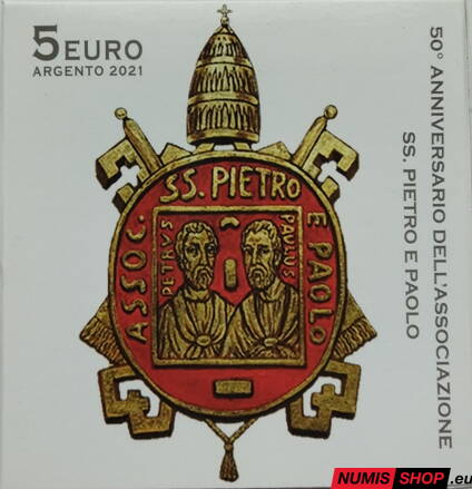 5 euro Vatikán 2021 - Spolok svätého Petra a Pavla - PROOF