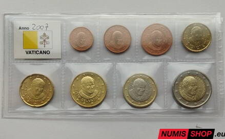Vatikán 2007 - 1 cent až 2 euro - UNC