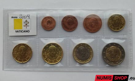Vatikán 2009 - 1 cent až 2 euro - UNC