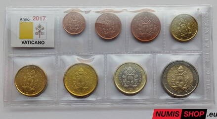 Vatikán 2017 - 1 cent až 2 euro - UNC