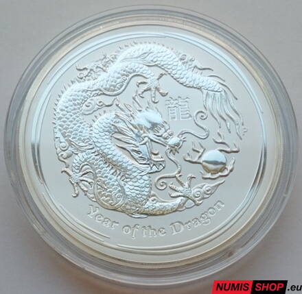 Austrália - 1 kilo Lunar - Year of the Dragon - 2012 - investičné striebro