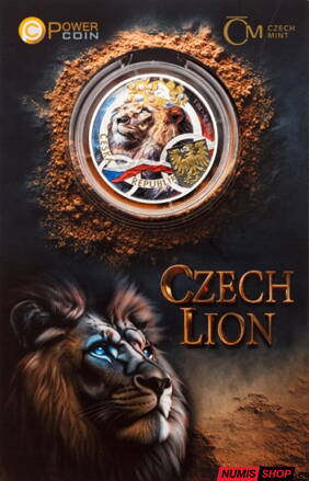 Česká republika - 1 oz Český lev - 2025 - color - coin card