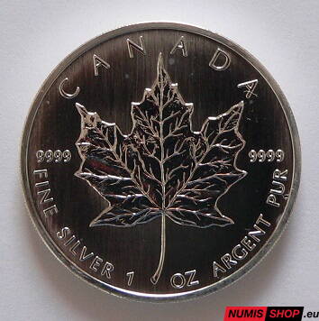 Kanada - 1 oz Maple Leaf - 1991 - investičné striebro