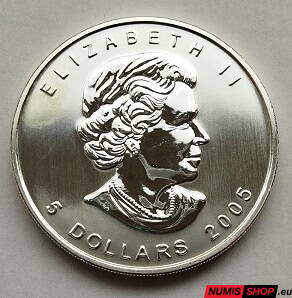 Kanada - 1 oz Maple Leaf - 2005 - investičné striebro