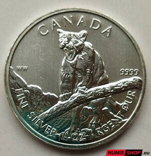 Kanada - 1 oz Wildlife series - Cougar - 2012 - investičné striebro