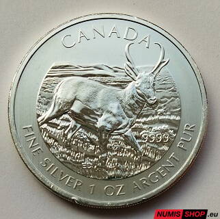 Kanada - 1 oz Wildlife series - Antelope - 2013 - investičné striebro