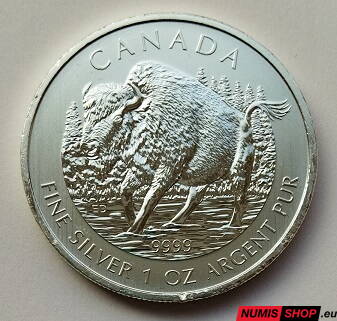 Kanada - 1 oz Wildlife series - Bison - 2013 - investičné striebro