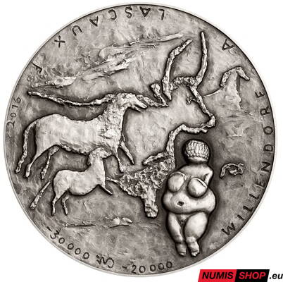 Strieborná minca - Cvengrošová - Poklady starých civilizácií V. - Willendorfská venuša - vysoký reliéf