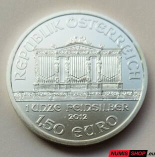 Rakúsko - 1 oz Philharmoniker - 2012 - investičné striebro