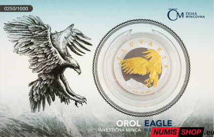 Slovensko - 1 oz Orol - 2024 - proof - pozlátené