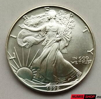 USA - 1 oz American Silver Eagle - 1992 - investičné striebro