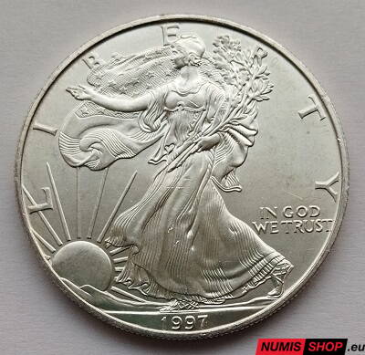 USA - 1 oz American Silver Eagle - 1997 - investičné striebro