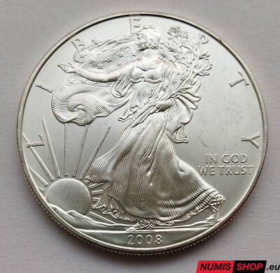 USA - 1 oz American Silver Eagle - 2008 - investičné striebro