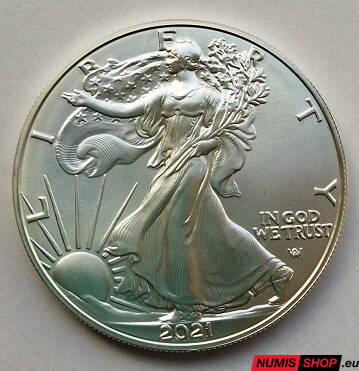 USA - 1 oz American Silver Eagle - 2021 - typ 2 - investičné striebro