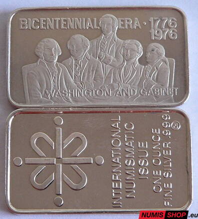 Strieborná tehla 1 oz - Bicentennial Era - Washington and Cabinet
