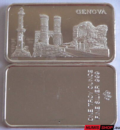 Strieborná tehla 1 oz - Genova