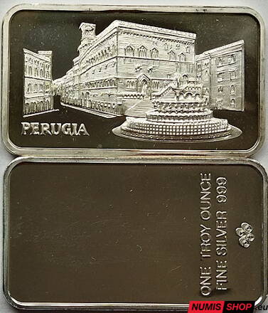 Strieborná tehla 1 oz - Perugia