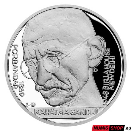 Strieborná medaila - Kult osobnosti - Mahátma Gándhí - proof