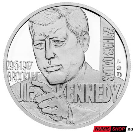 Strieborná medaila - Kult osobnosti - J. F. Kennedy - proof