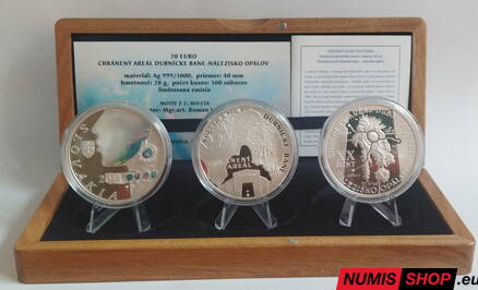 Nezrealizované motívy + 20 eur 2014 - Dubnické bane PROOF - trojkazeta KOMPLET