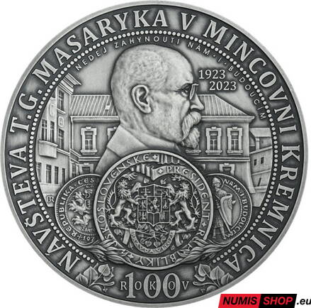 Strieborná medaila - Návšteva Masaryka v Mincovni Kremnica