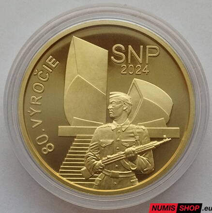 Mosadzná pozlátená medaila - SNP - 80. výročie