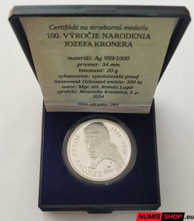 Strieborná medaila - Jozef Kroner - PROOF