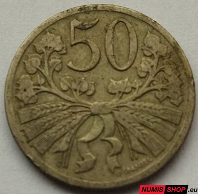 50 h - ČSR - 1927 (R - vzácnejší ročník)