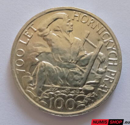 100 Kčs ČSR 1949 - 700 let hornických práv