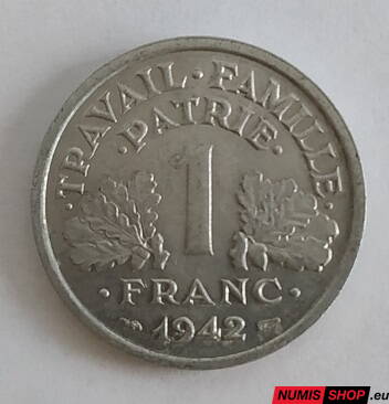 1 franc - Vichystické Francúzsko (Francúzsky štát) - 1941 - 1944