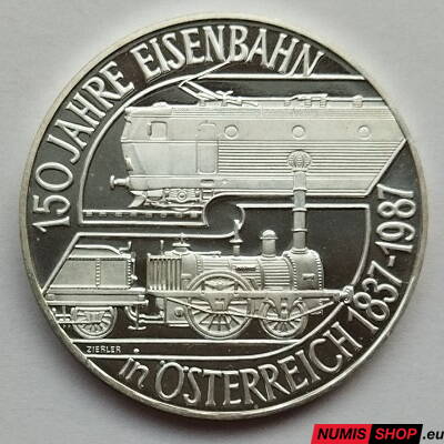 Rakúsko - 1987 - 500 Schilling - Rakúske železnice - PROOF
