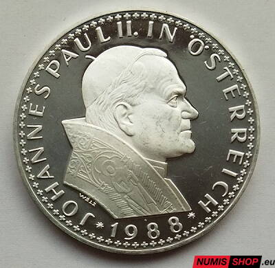 Rakúsko - 1988 - 500 Schilling - Návšteva pápeža v Rakúsku - PROOF