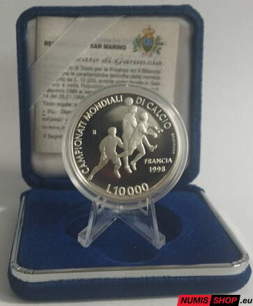 San Maríno - 10 000 lír - 1998 - World Cup France - PROOF