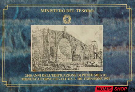 500 lír Taliansko - 1991 - Ponte Milvio