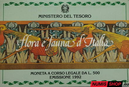 500 lír Taliansko - 1992 - Flóra a fauna Talianska